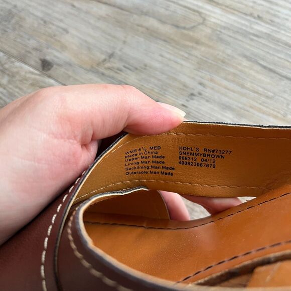 Sonoma Wedge Sandal Y2K Women's 8.5 Brown Tan 3 Inch Vintage 2000s Glam - Picture 3 of 7